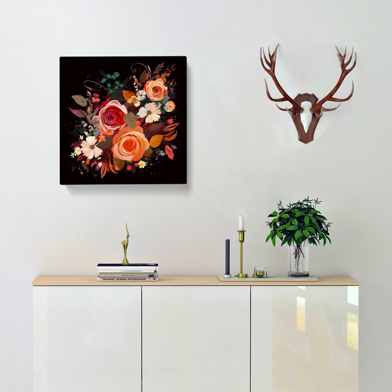 Floral Graphic - Wrapped Canvas, 50cm H x 50cm W x 3cm D