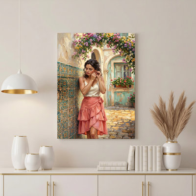 Art mural sur toile noir encadré pour le salon, la chambre à coucher, le bureau ou le vestibule - décoration murale décorative avec scène romantique