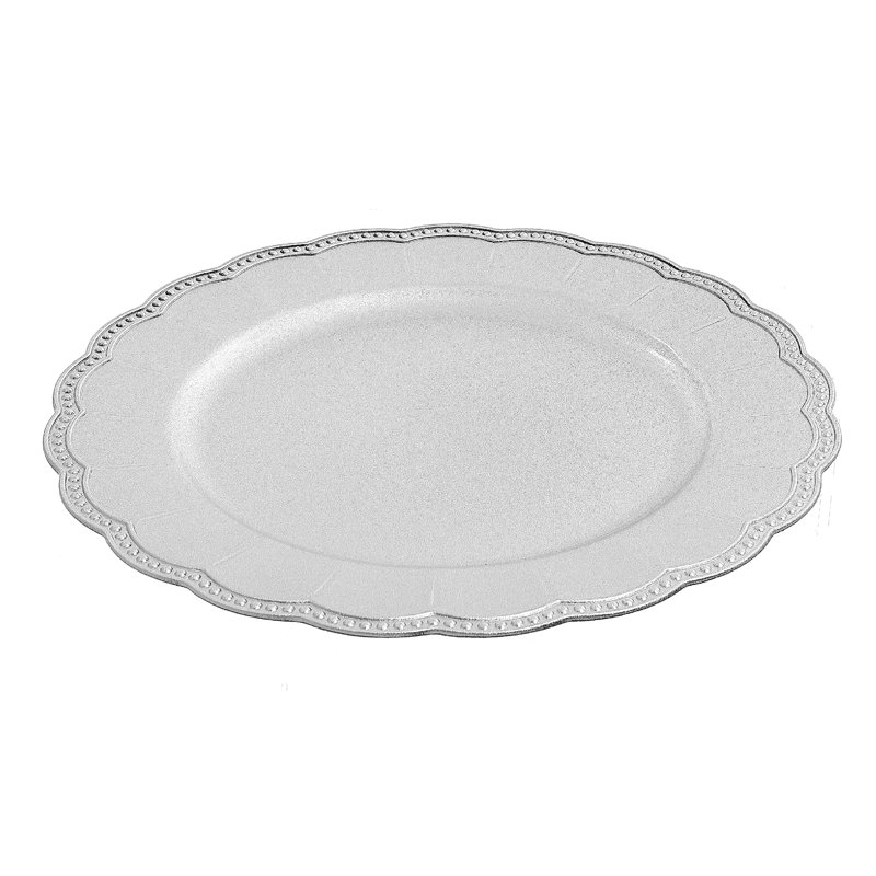 Sponge Abstract Charger, Silver