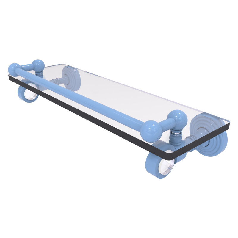 Tablette flottante Pacific Grove, H 3,5 po x l 22 po x P 5,5 po, Bleu sarcelle Glokzin