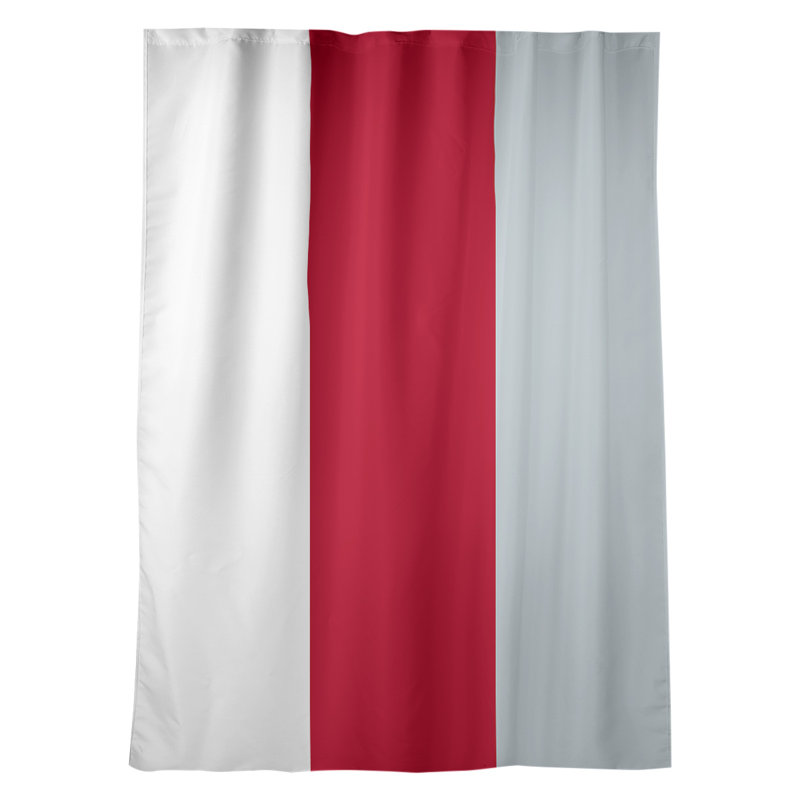 Mississippi Rebellion Sateen Room Darkening Curtain Single Panel, White/Red/Silver