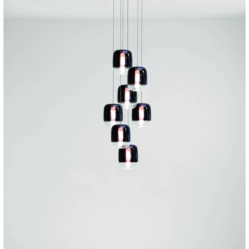 Gong 7 - Light Chrome Cluster Pendant, Black