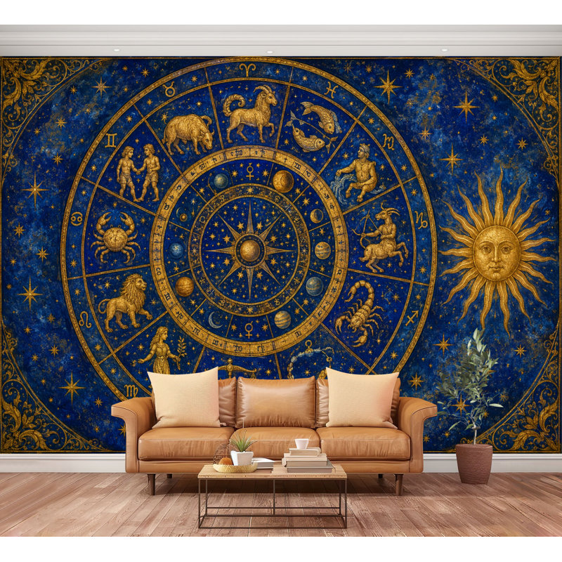 Papier peint adhésif autocollant Zodiac Constellation, 100.08" L x 144" W