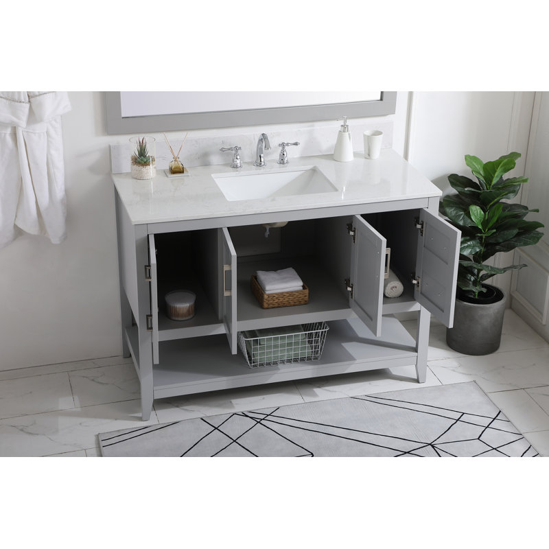 Ensemble de meuble-lavabo simple 48 po Scottsbluff, Gris