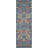 Floral Machine Woven Polypropylene Area Rug in Blue/Pink-1801811702
