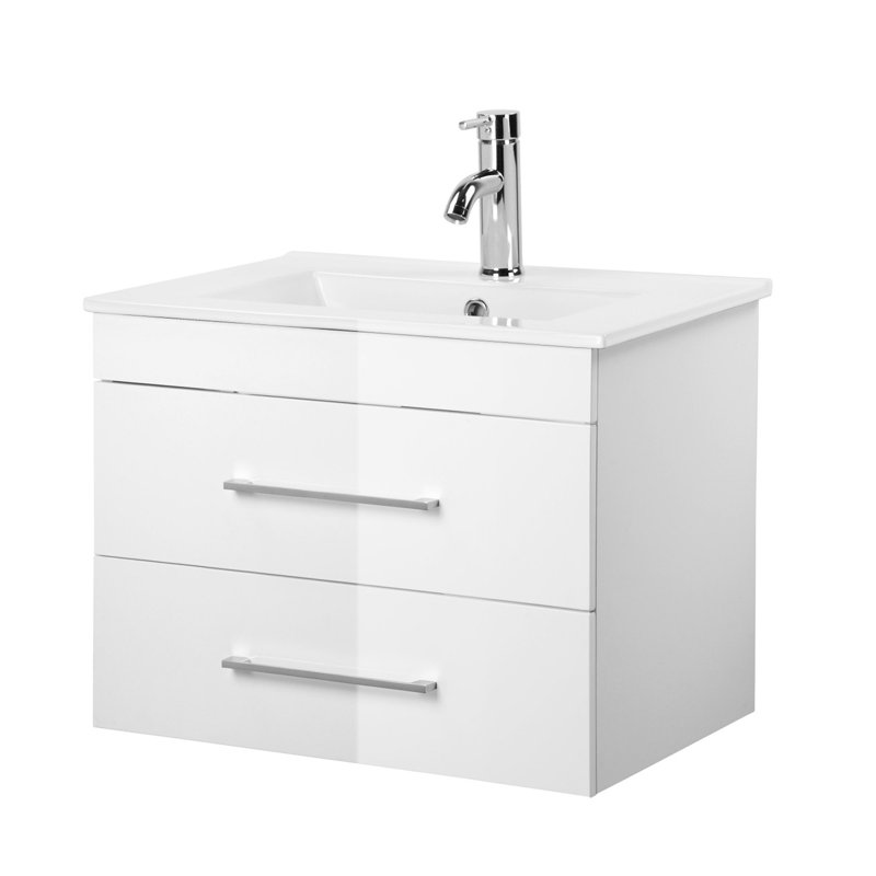 Meuble-lavabo mural 24 po avec lavabo en céramique
