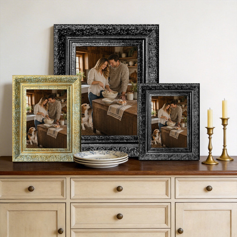 Cadre photo noir 1PC 11 "x 14" avec support de table et crochets muraux noirs, Black, 1, 11" W x 14" H