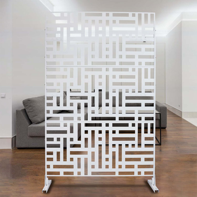Metal Privacy Screen for Outdoor Freestanding, White