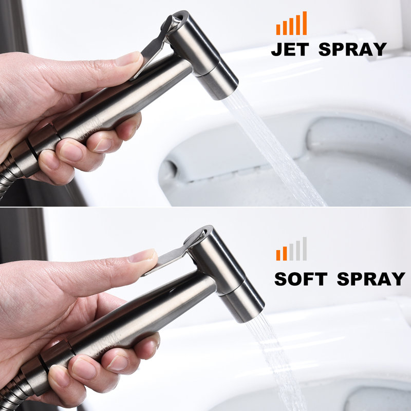 Bathroom Bidet Toilet - Handheld Rust Hygiene Silver Spray Adjustable