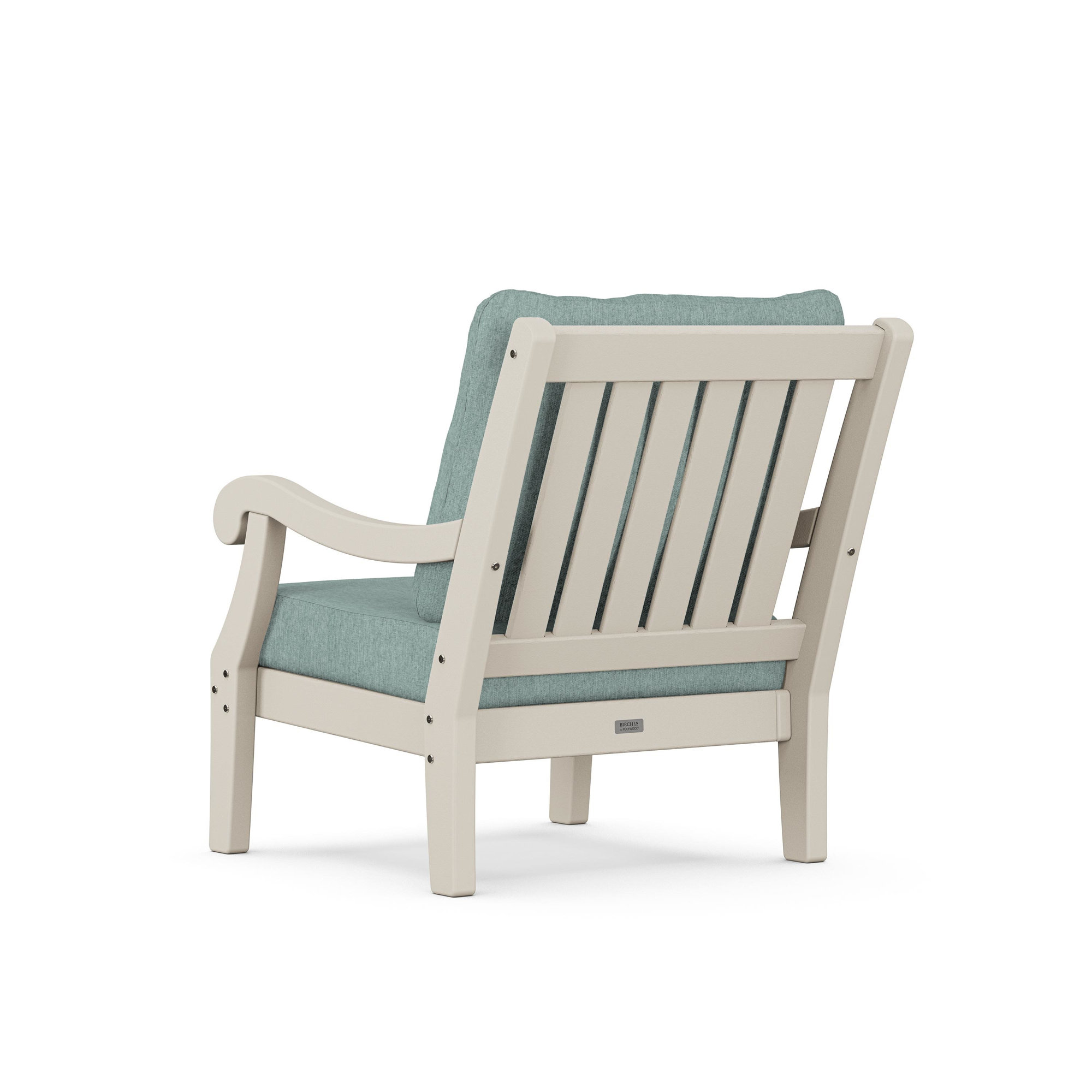 POLYWOOD x Birch Lane Verlyn 4-Piece Deep Seating Set with Loveseat, Glacier Spa Cushion/Sand Frame