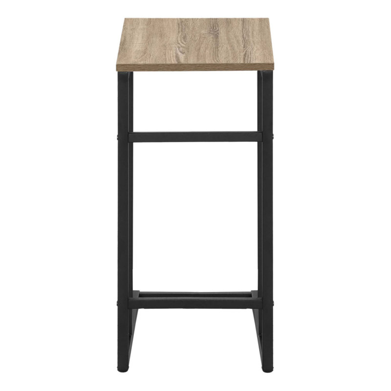 Contemporary C-Shaped Accent Table, Modern End or Side Table with Durable Laminate Top and Metal Base for Living Room or Bedroom