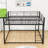 Metal Bunk Bed With Ladder And Guardrails-1909772803