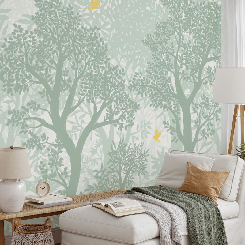 Murale forêt en vol, Green
