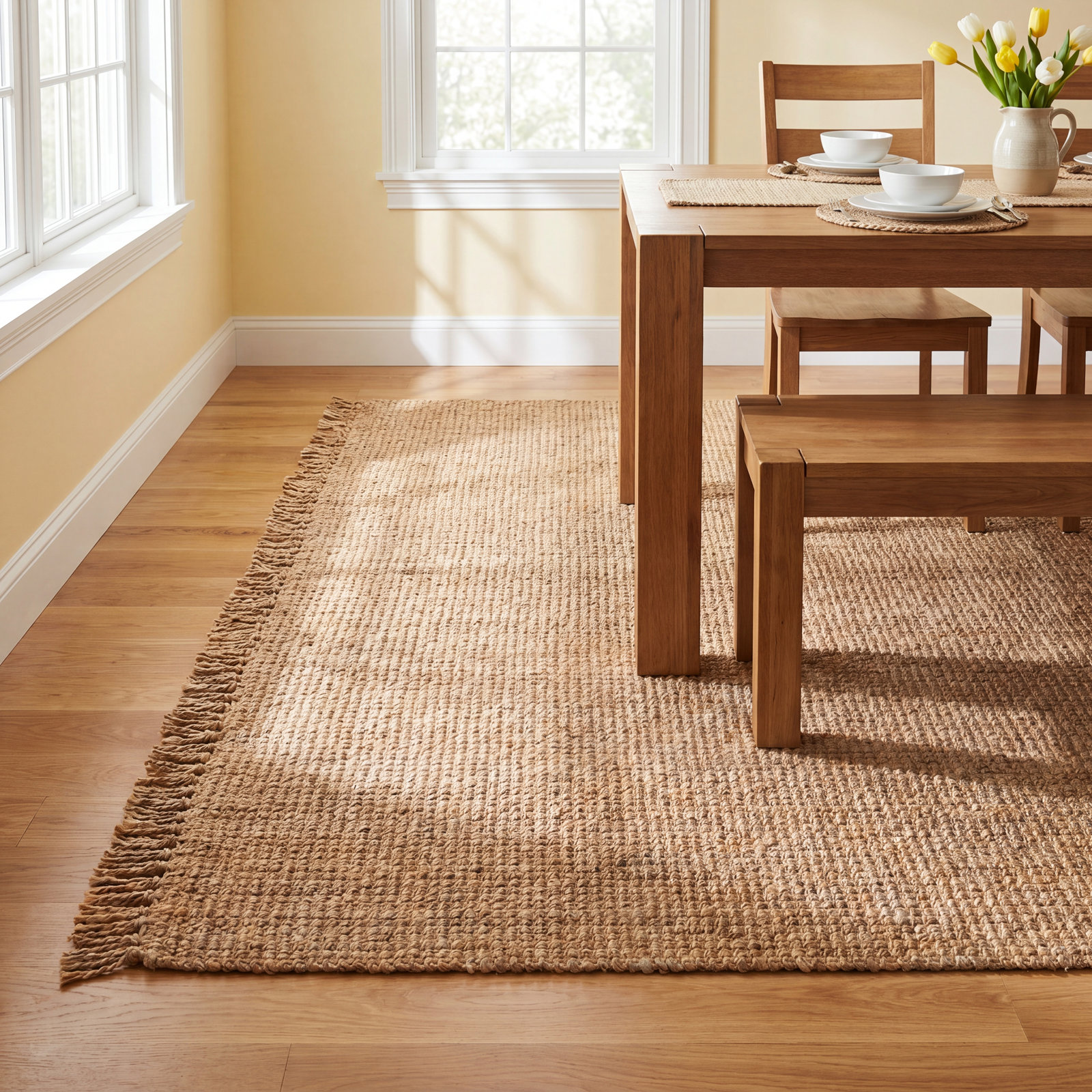 Parkerfield Natural Hand-Woven Jute Rug, Rectangle 11' x 15'