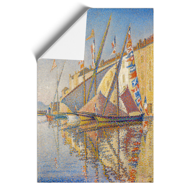 Boats With Flags by Paul Signac - No Frame Painting, 30cm H x 21cm W x 0.1cm D