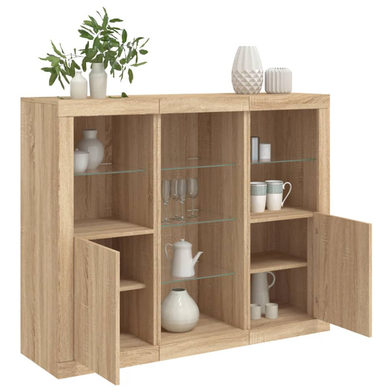 Azsa 123cm Sideboard, Sonoma Oak