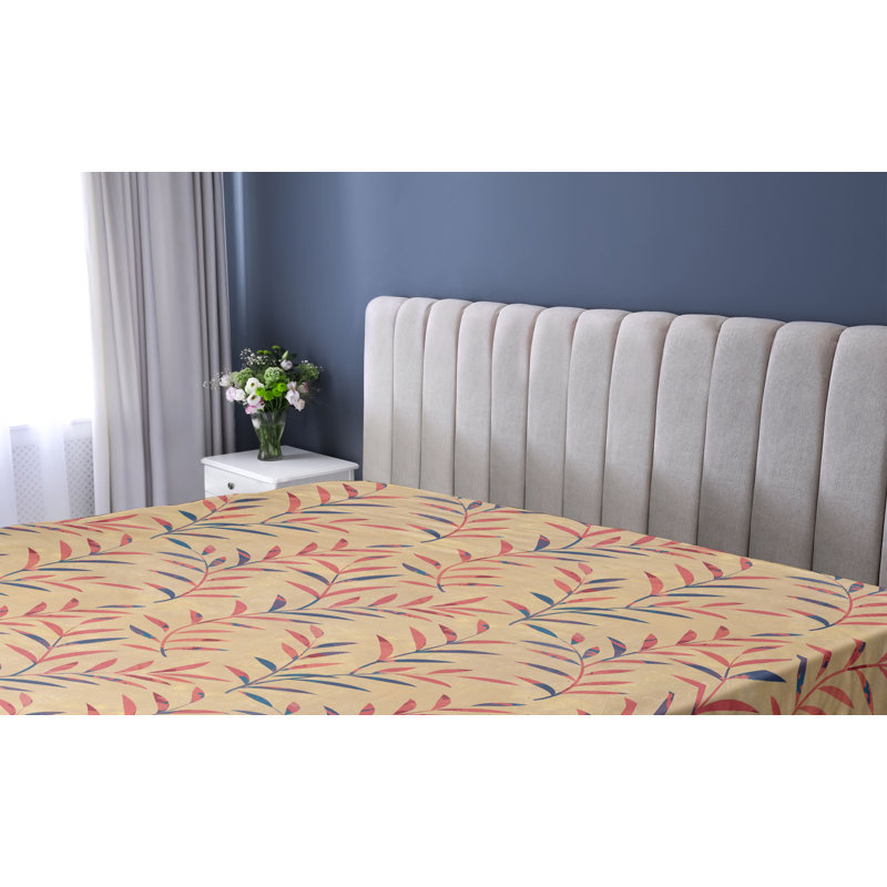 Drap-housse Ambesonne, Drap-housse pour lit simple TG, Lavande foncé / motif floral corail foncé