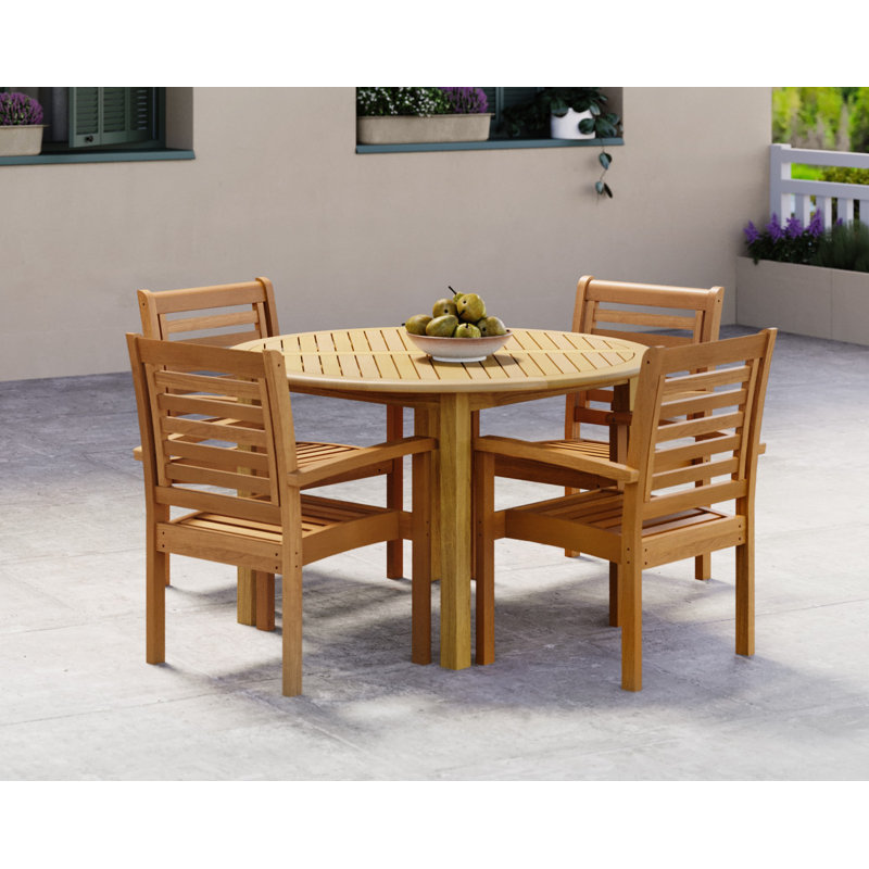 Amazonia FSC Wood Outdoor Patio Round Dining Set