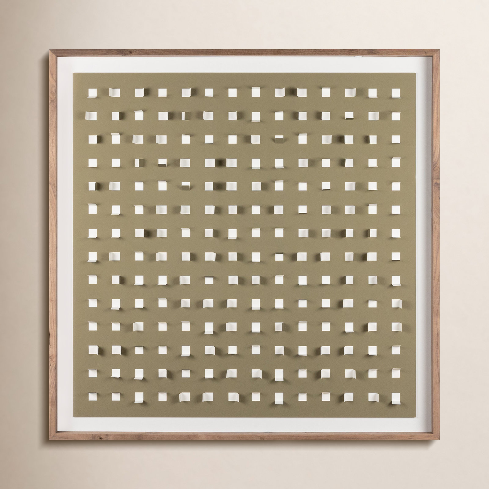 See Through Olive by Four Hands Art Studio, Rustic Walnut Framed, 48" H x 48" W x 2.5" D