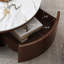Table basse 35,4 po moderne en faux marbre avec 2 tiroirs et plateau en pierre frittée, table basse ronde rustique avec placage en noyer-1714364247-1714362419