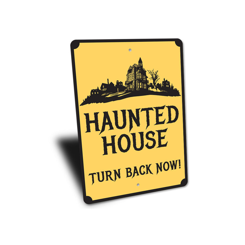 Haunted House Sign, 14" H x 10" W x 0.04" D