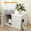 Enceinte de litière pour chat avec porte de grange et trou pour chat, 31,5 po x 21 po x 20 po, blanc