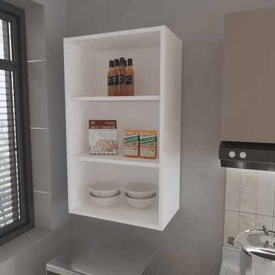 Armoire murale en mélamine avec rangement ouvert Guadalupe, blanc