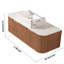 Meuble-lavabo mural 48 po pré-assemblé en grain de bois naturel avec lavabo rectangulaire en céramique blanche