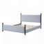 Lit tapissier en bois d'hévéa rayé de 48 pouces avec tête de lit haute et structure robuste, parfait pour le confort et la durabilité-781349875