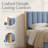 Scandinavian Channel-Tufted Upholstered Bedwith Solid Wood Frame, Queen, Blue Linen-28691558-28691553