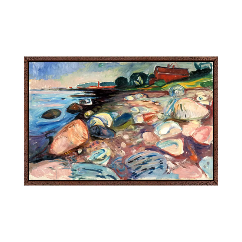 Shore with the Red House, 1904 by Edvard Munch - 1 Piece Wall Art on Canvas, 101.6 cm H x 66.04 cm W