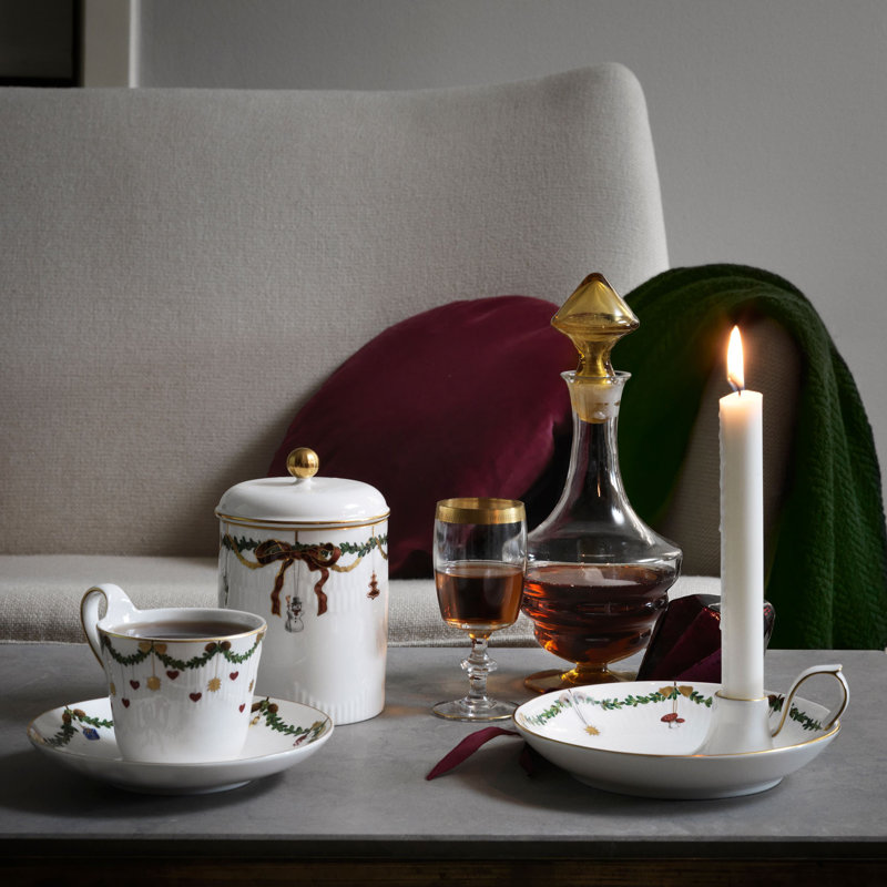Star Fluted Christmas Porcelain Dish