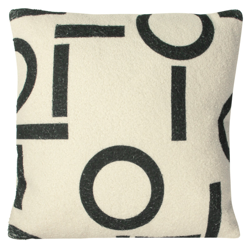 Geometric Black Square Cushion Cover, Black