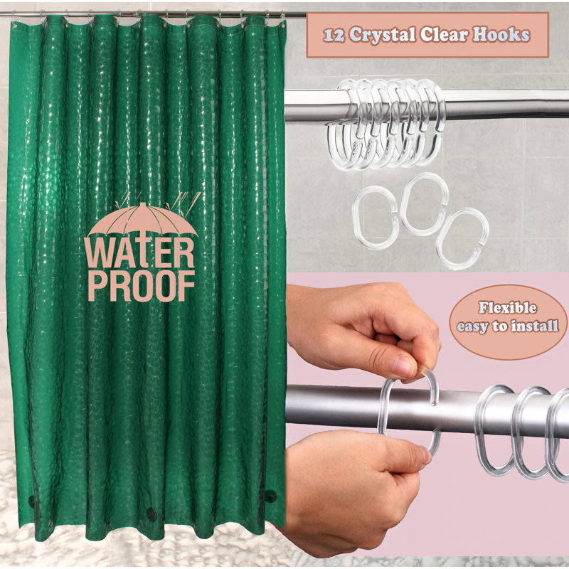 Doublure de rideau de douche PEVA Abstract, Vert foncé