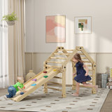 HOMCOM 177.8cm W Pine Wood And Multi-layer Board Kids Climber