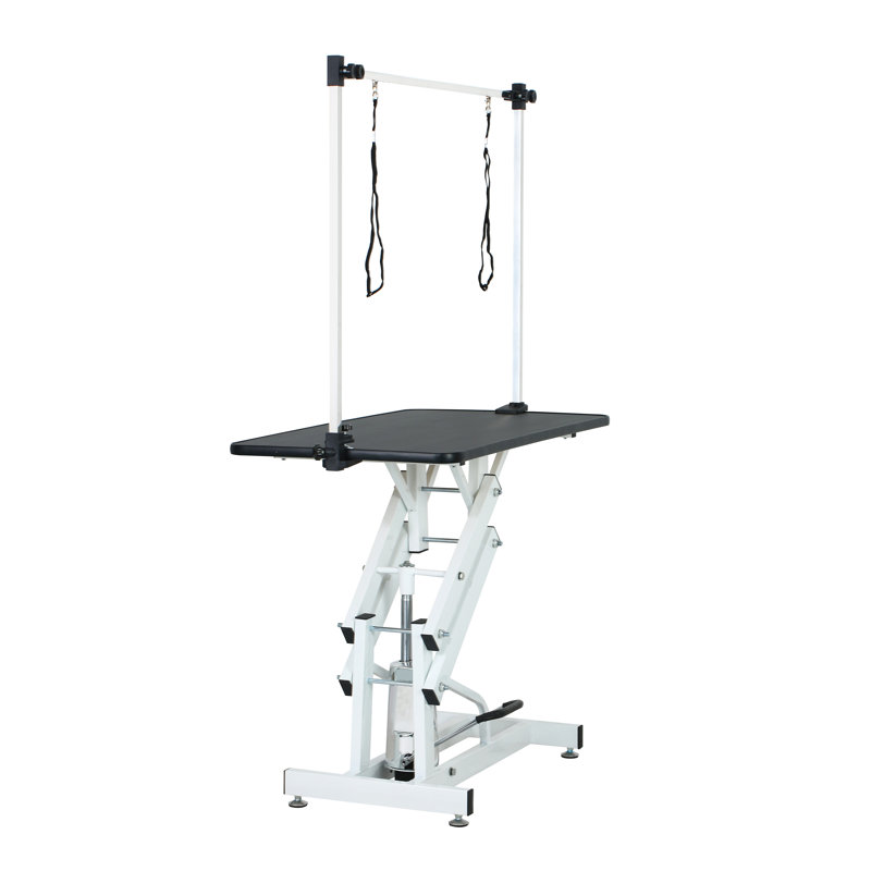 Table de toilettage hydraulique 43 po réglable, Noir blanc