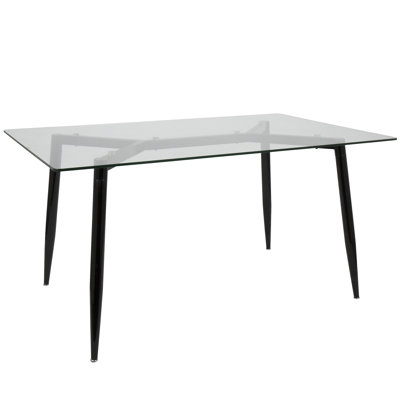 Delante Rectangular Glass Top Dining Table