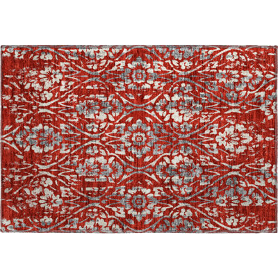 Premium Machine Washable Prisco Red Rug