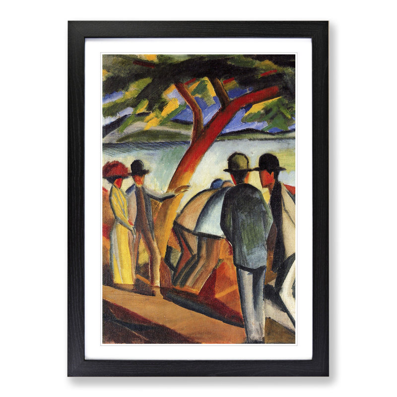 Promenade by the Lake by August Macke - Picture Frame Painting, Black Framed, 36cm H x 27cm W x 2cm D