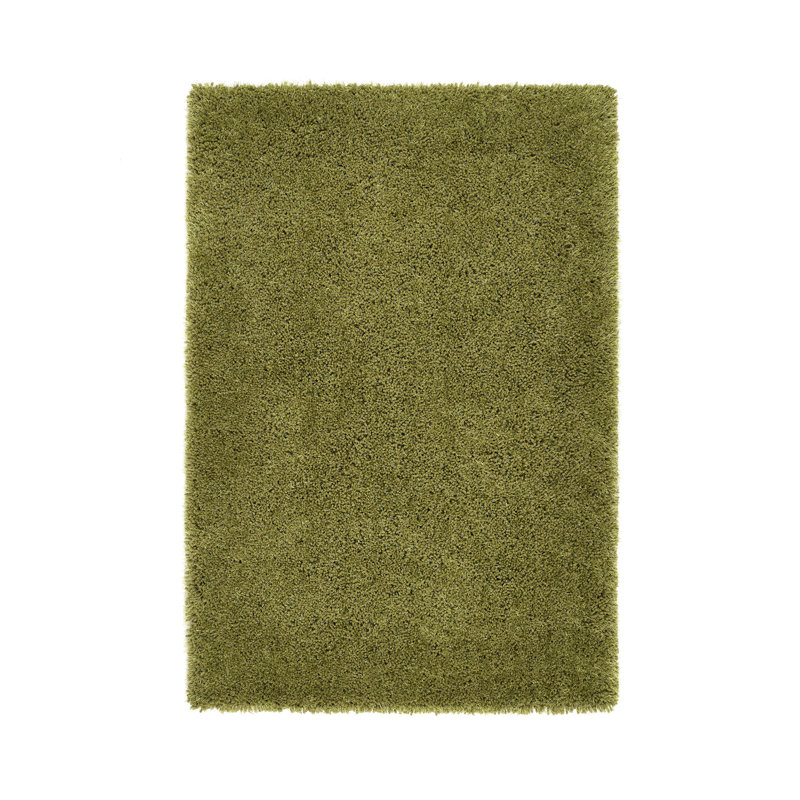 Coopers Olive Green Shaggy Rug, Rectangle 110 x 160cm