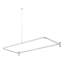 54" Brass D-Shaped Shower Rod Enclosure with Ceiling Support-68509651