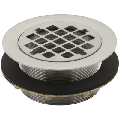 Kohler Round Shower Drain for Use with 2" Metal or Plastic Pipe, Gasket Included