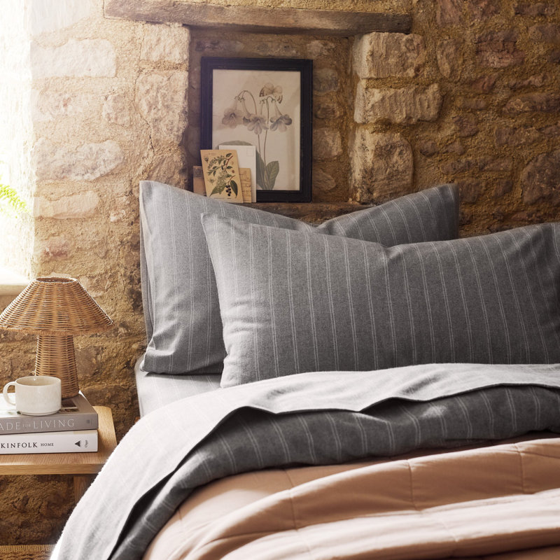 Flannel Marl Pillow Case, Silver, King Pillowcase