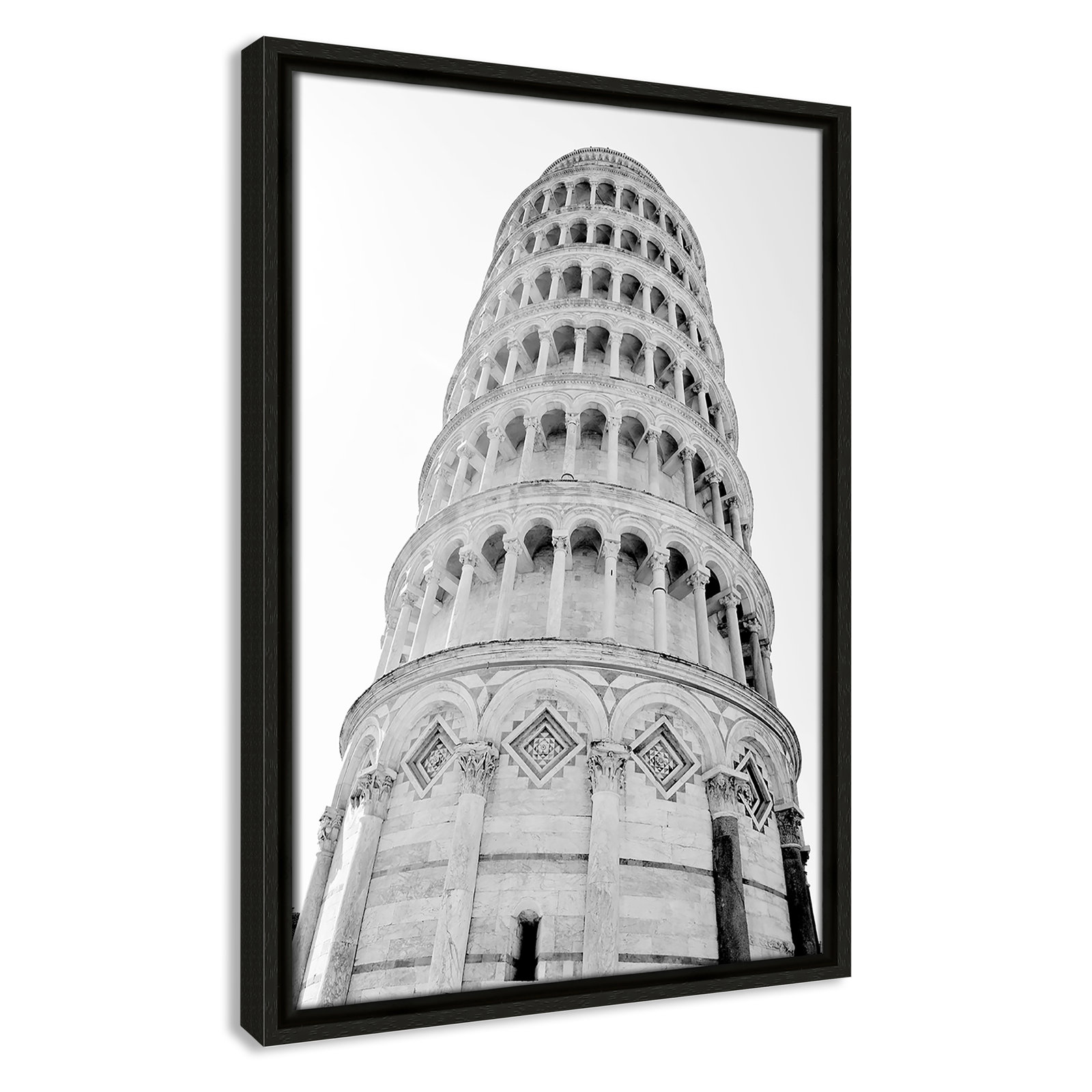 Iconic City Collection "Pisa" Print by Natalie Carpentieri, Espresso Floater Frame, No, 19.5" H x 13.5" W x 2" D
