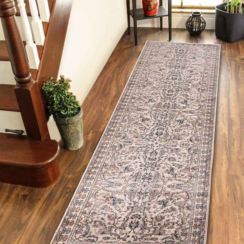 Tapis oriental gris clair / ivoire Sabra, Rectangle 2 pi 7 po x 10 pi