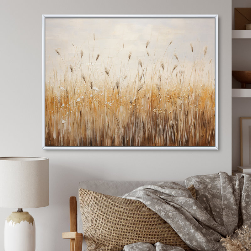 Prairies majestueuses prairies sur toile, H 30 po x l 40 po x P 1,5 po, Cadre flottant blanc