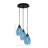 Array 3 Light Cord Hung Cluster Pendalier With 5" Turquoise Fusion Glass-98025759-98025760