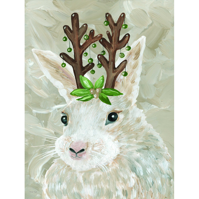Christmas Bunny - Impression sur toile tendue, H 48 po x l 36 po