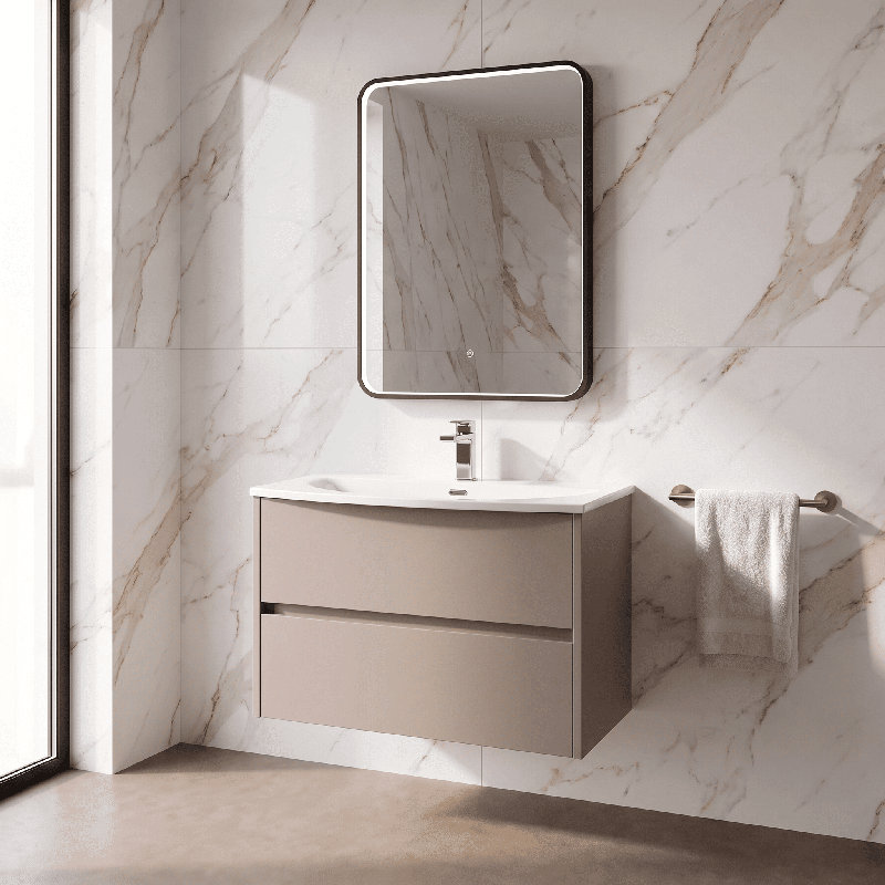 Havana Bathroom Vanity, Soft Linen, 81cm W