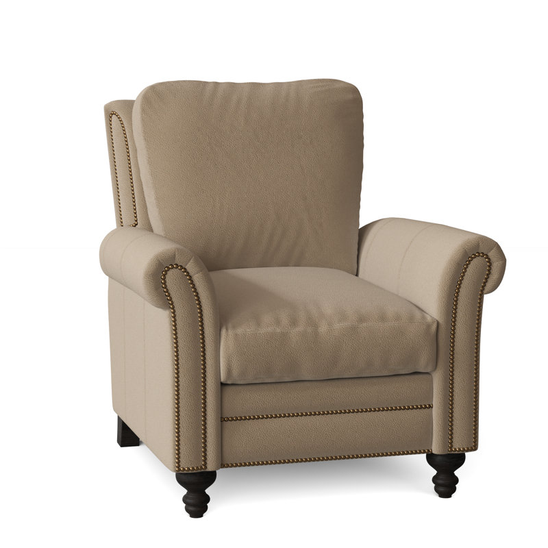 Richardson Recliner, Aline Fumo Genuine Leather, Cobblestone, French Natural